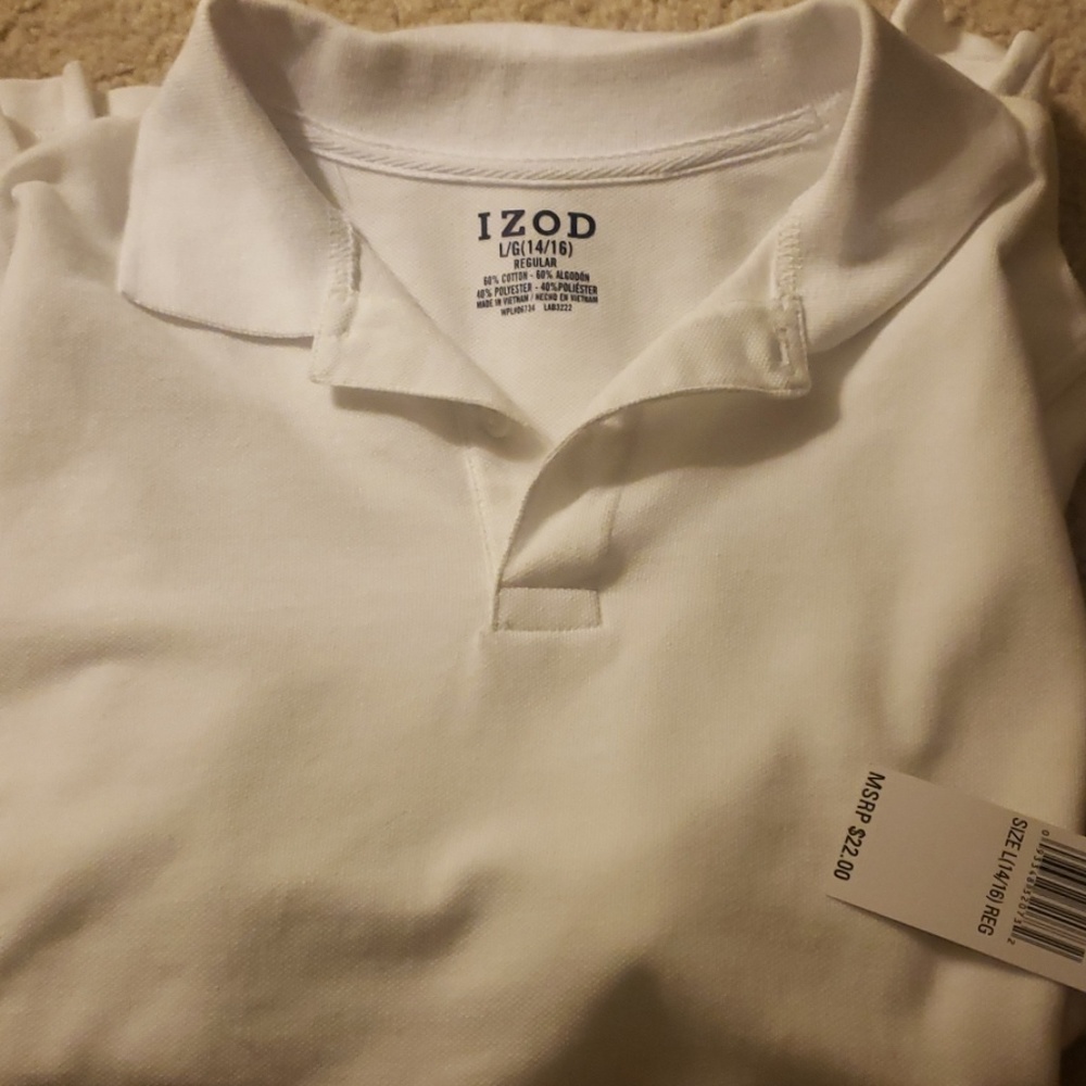 White Izod L/S shirt